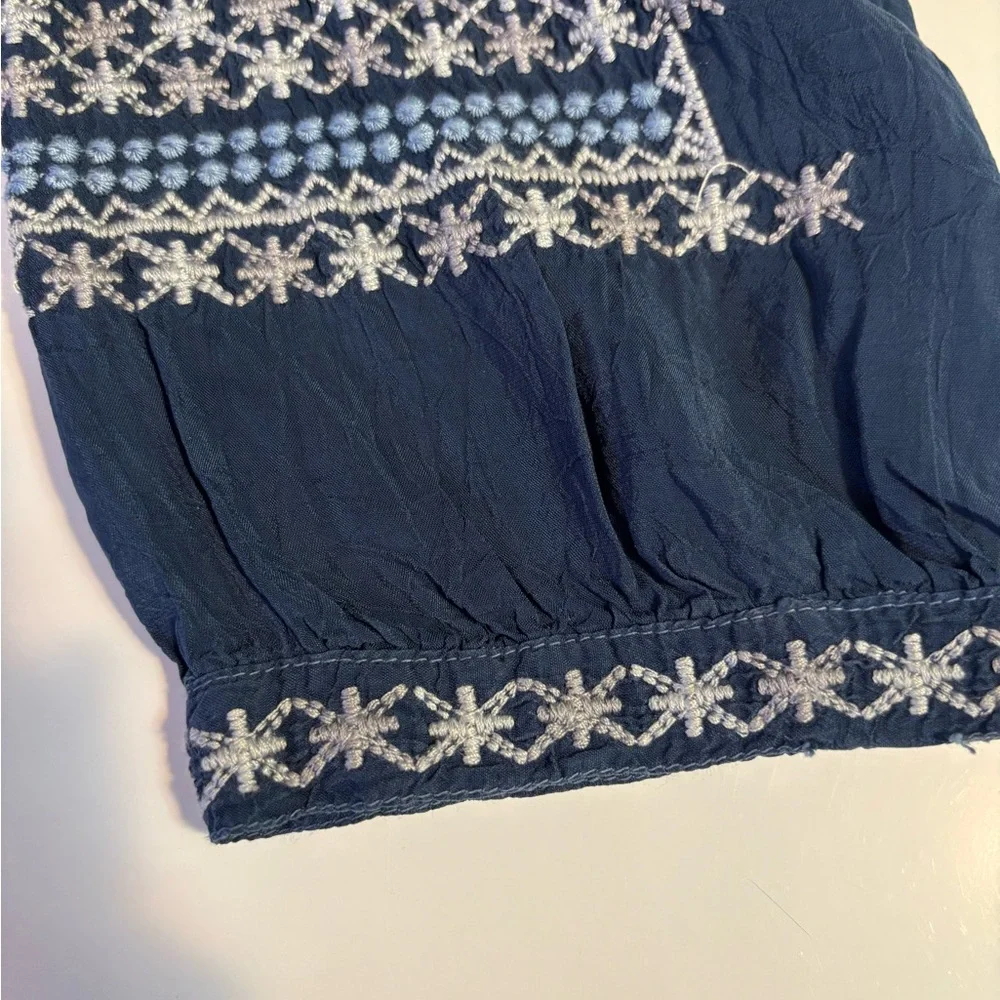 Johnny Was Bethanie Blue Embroidered Tunic Women’s Size Small - Picture 7 of 8
